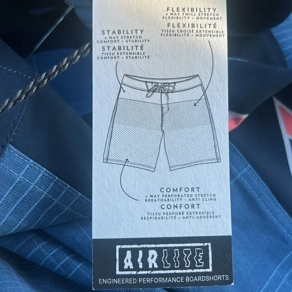 Billabong 31 Boardshorts D Bah Airlite mid length Board Shorts in smoke blue NWT